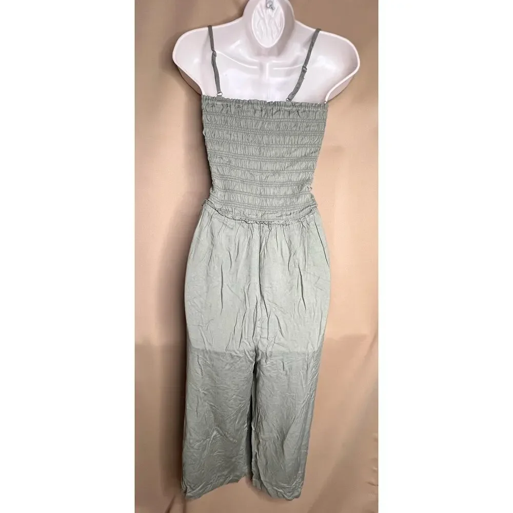 Steve Madden Natural Beauty Jumpsuit Deep Olive XS NWT